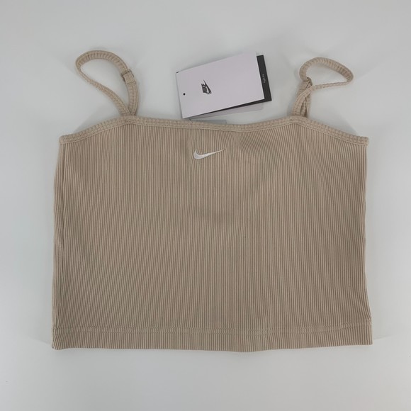 Nike Tops - Nike tan ribbed crop tank